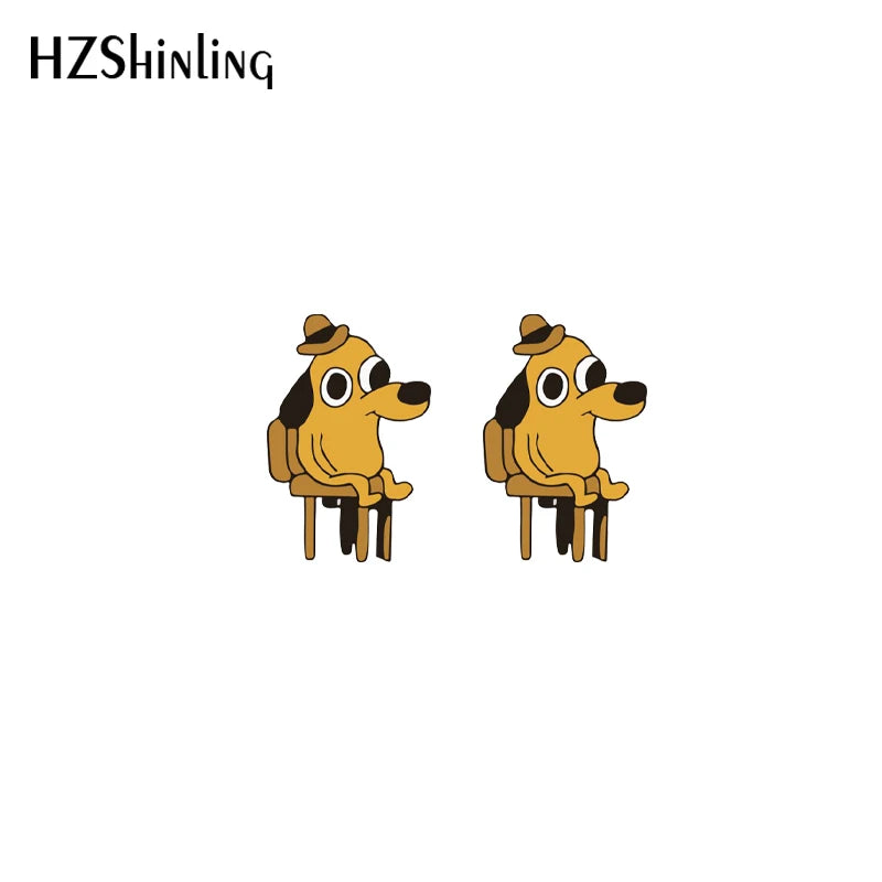 2021 New “This Is Fine” Stud Earrings - Image 4