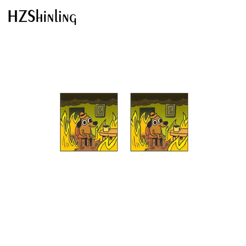 2021 New “This Is Fine” Stud Earrings - Image 7