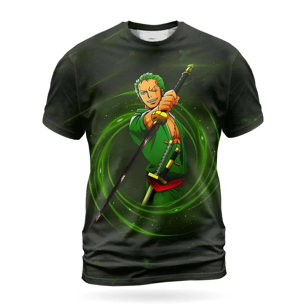 Japan Anime One Piece Roronoa Zoro 3D Printing Cosplay T-shirt - Image 3