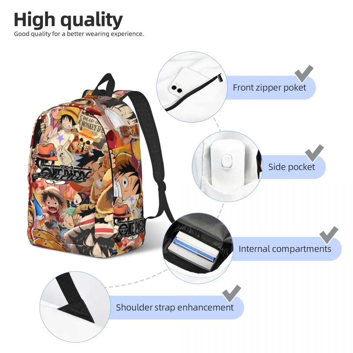 One Piece Anime Manga Luffy Backpack - Image 4