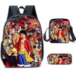 3PC-SET One Piece Luffy Schoolbag Backpack