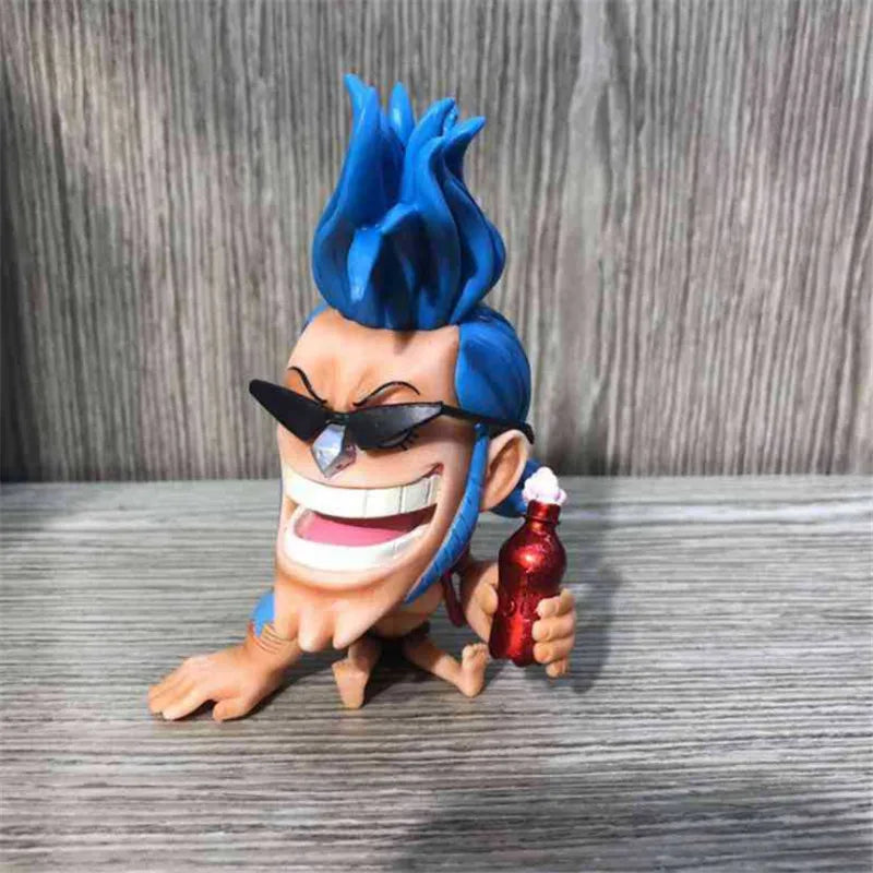 FigureCrazy One Piece FRANKY Q Laughing Out Sitting Cute Ver. PVC Action Figure