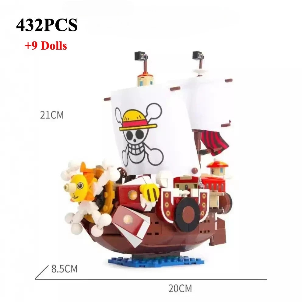 One Piece 1484pcs/432pcs + 9 Dolls Thousand Sunny Boat Blocks - Image 7