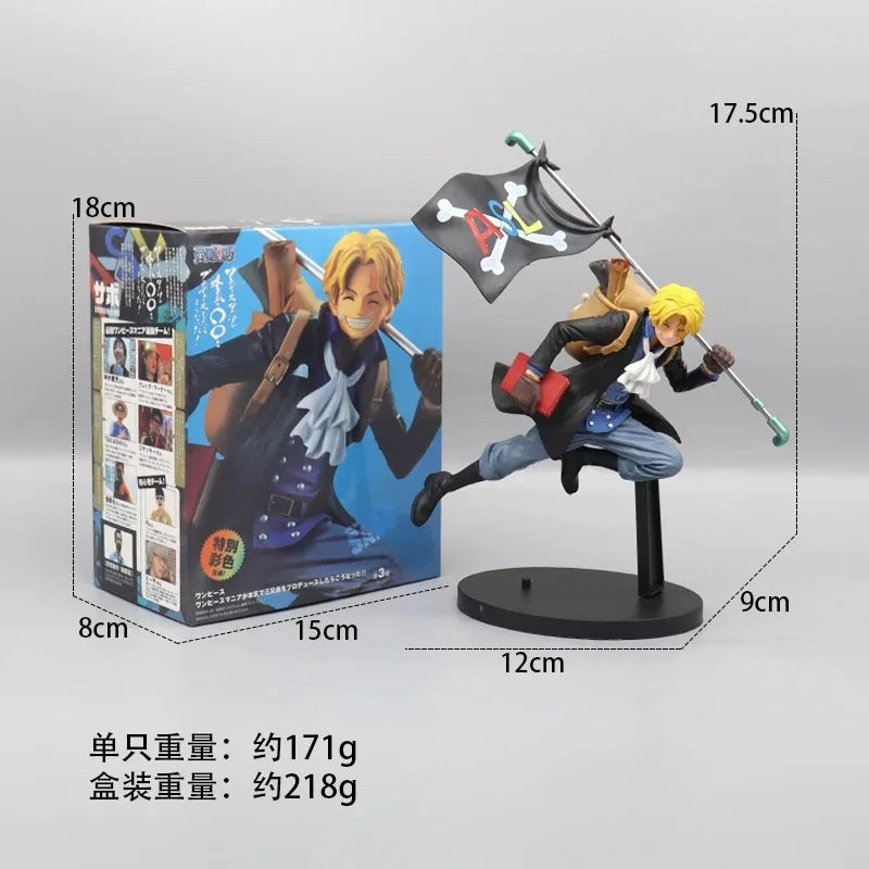 17cm One Piece Running Sabo, Ace & Luffy Anime Figure - Image 4