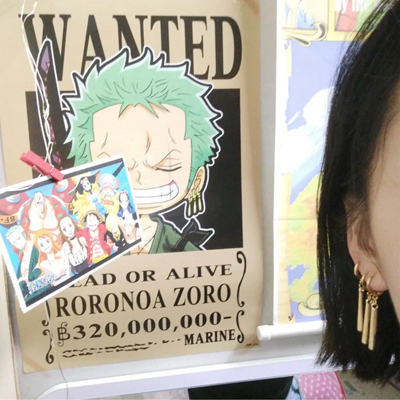 Kiss Jewelry Unisex 3Pcs/set Zoro Cosplay Earrings Prop - Image 3