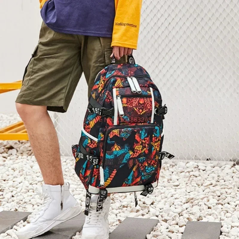 One Piece Anime Large Capacity Backpack with USB - Image 6