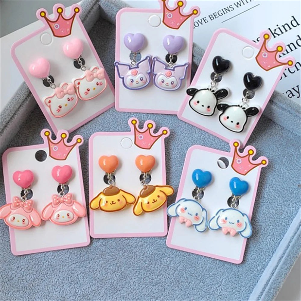 1 Pair Sanrio Hello Kitty, Cinnamoroll & Kuromi Ear Clip Earrings - Image 2