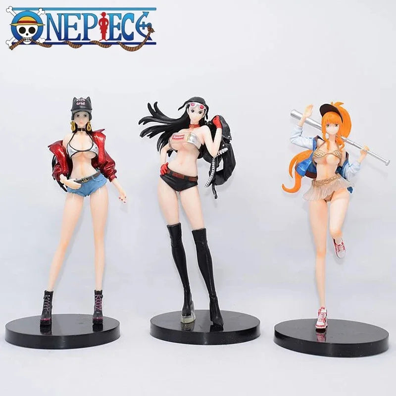 18cm One Piece Boa Hancock, Nico Robin & Nami Anime Figures - Image 2