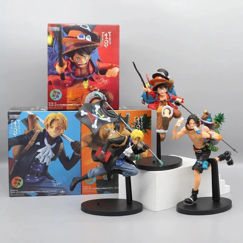 17cm One Piece Running Sabo, Ace & Luffy Anime Figure - Image 3