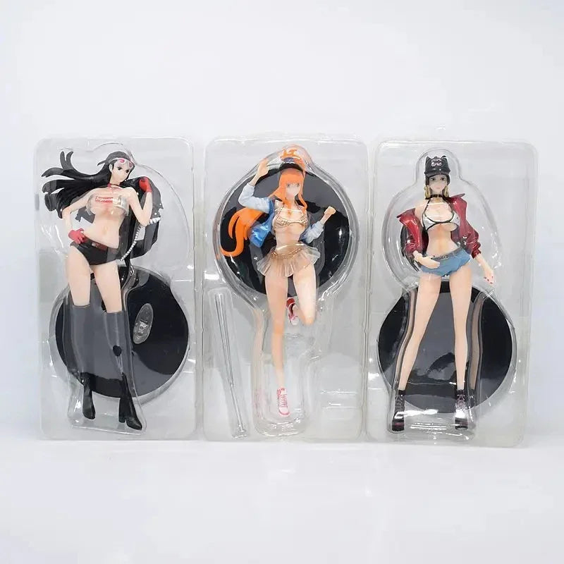18cm One Piece Boa Hancock, Nico Robin & Nami Anime Figures