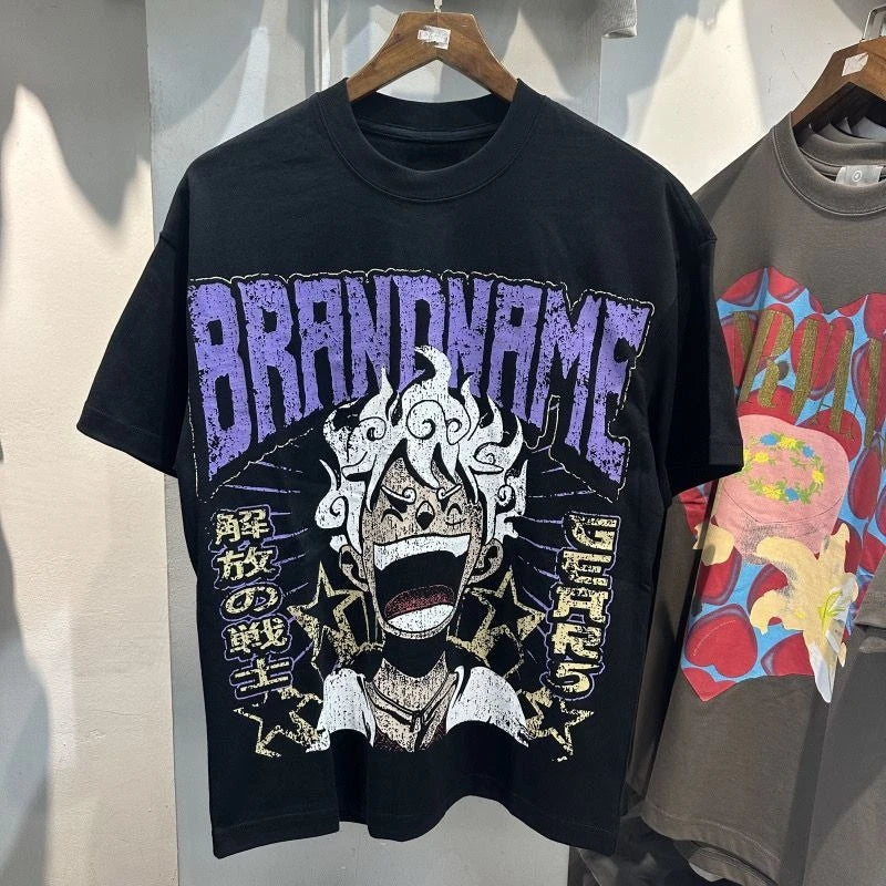 2025 Summer ONE PIECE Cartoon Anime Luffy Printed T-Shirt