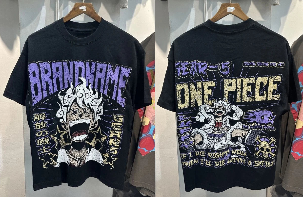 2025 Summer ONE PIECE Cartoon Anime Luffy Printed T-Shirt - Image 6